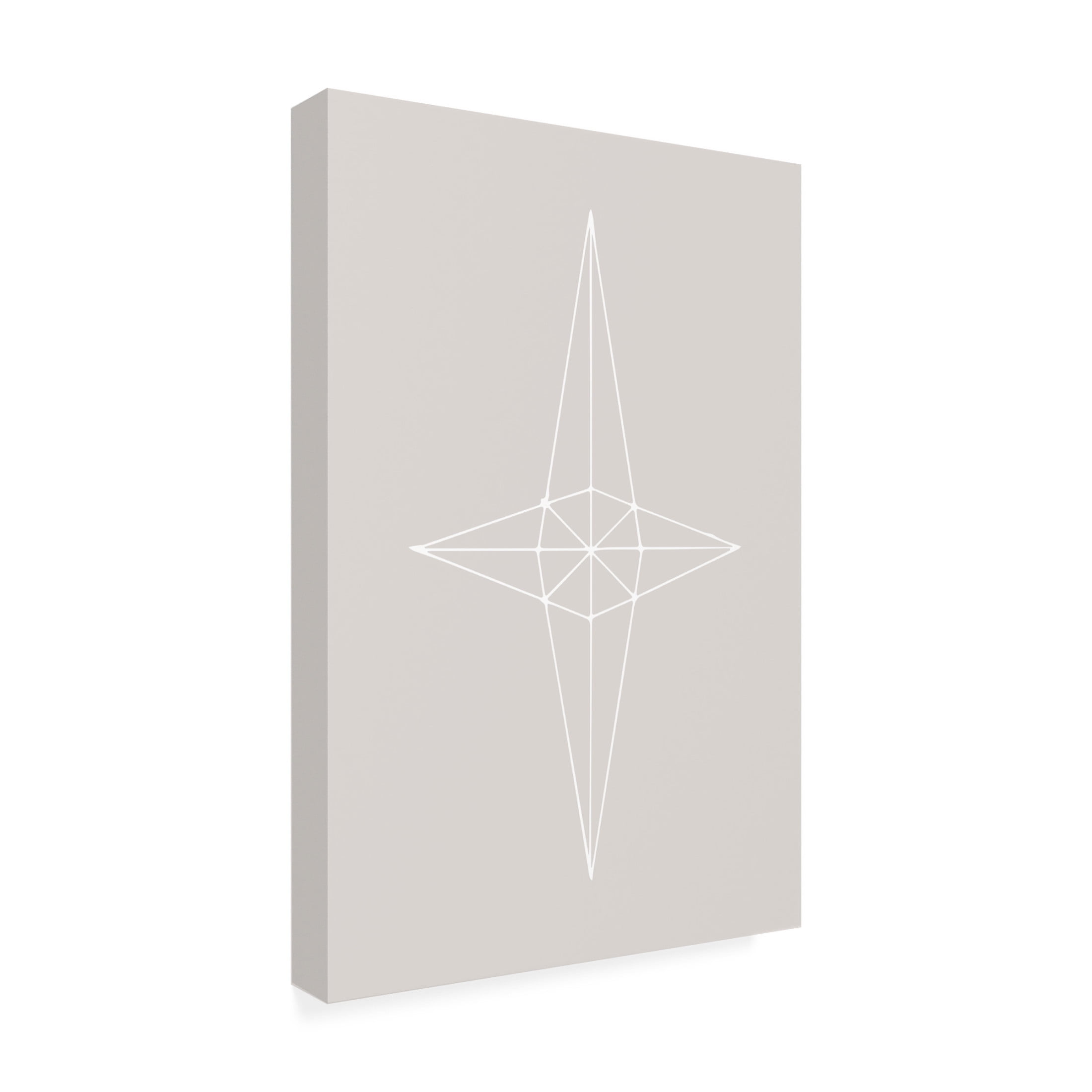 Canvas Wall Art - Pictufy Studio Ii 'Grid Star Grey' Wall Art for Living Room, Bedroom, or Office Décor by Trademark Fine Art - 30 x 47 Inches