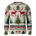 thumbnail image 4 of Stamzod Christmas Sweaters for Men Reindeer Printed Crewneck Oversized Sweater Holiday Party Casual Long Sleeve Pullover Tops Khaki Q XXL, 4 of 6