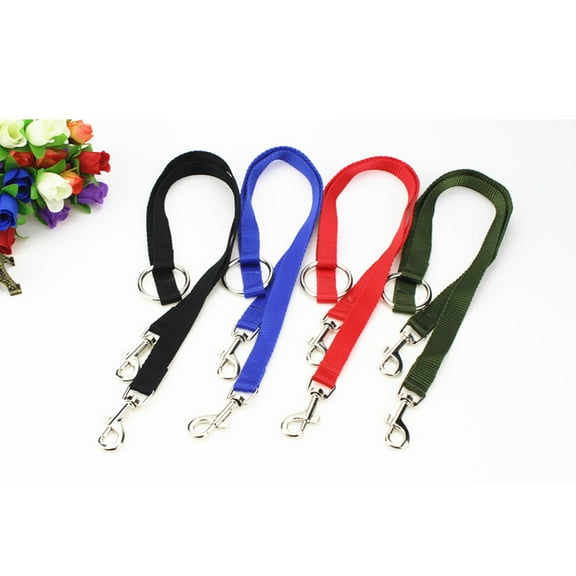 PBPBOX Double Dog Leash For Small Pets Durable Nylon Traction Rope With Dual Clips Blue For Walking And Controlling