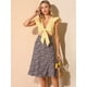 thumbnail image 3 of INSPIRE CHIC Blusa Top Corto De Verano Cuello V Manga Acampanada Lazo Acanalado Para Mujer Amarillo M, 3 of 6