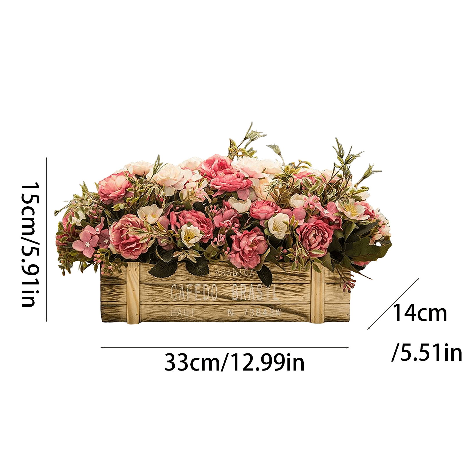Flower Arrangement with Wooden Vase, Ongmies Exquisite Autumn Faux Botanical Arrangement – Realistic Dried Greenery for Cozy Living Room & Windowsill Displays, Artificial Flower Centerpieces