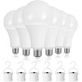 thumbnail image 1 of Pack de 6 Focos Recargables para Casa, 6500K, 9W, E27, 100-240 Volts, 800 lumens, Focos Led luz Blanca, Foco LED de Emergencia Portátil, para Apagones, Acampadas al aire libre, Huracanes, 1 of 3
