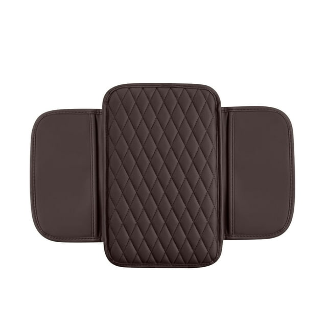 Coffee Car Armrest Box Cushion Multifunctional Storage Bag Leather Center Console Pad With Non Slip Base And Extra Height For Vehicle Comfort 0.44 Lb