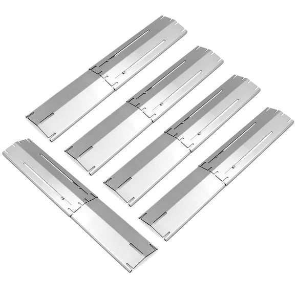 Plowo Universal Adjustable Tent Shield, Stainless Steel Heat Plate, Grill Burner Cover, Flamer Tamer, Grill Repair Kits for Charbroil and Other Gas Grill Models, 5-Pack BBQ Replacement Parts Kit