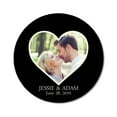 thumbnail image 1 of Darling Souvenir Round 45 Pcs Heart Custom Photo Labels Save The Date Stickers Personalized Bride Groom Names And Date Envelope Seals - Black, 1 of 4