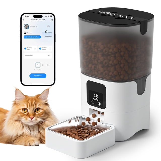 PAPIFEED Smart Automatic Cat Feeders: WiFi Pet Feeder with APP Control for Remote Feeding,Detachable for Easy Clean, Automatic Cat Food Dispenser wit