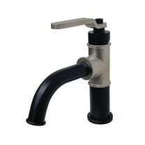 Kingston Brass KS2828KL Whitaker One-Handle Single-Hole Bathroom Faucet with Push Pop-Up Drain, Matte Black/Brushed Nickel