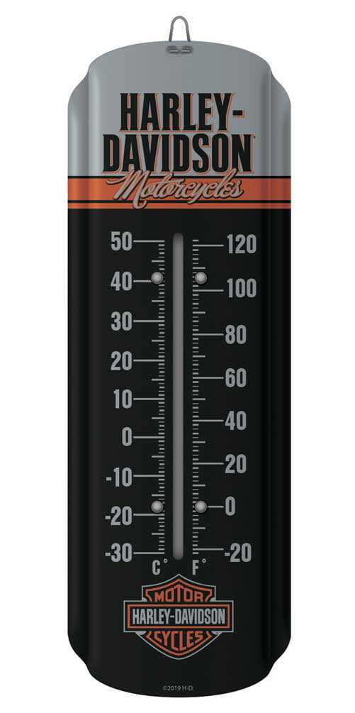 Harley-Davidson Nostalgic Retro Bar & Shield Tin Fahrenheit Celsius Thermometer 