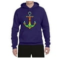thumbnail image 2 of Trippy Mandala Nautical Colorful Mosaic Anchor | Mens Fashion Hooded Sweatshirt Graphic Hoodie, Purple, Medium, 2 of 4