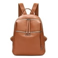 thumbnail image 2 of DEBGFS Women Backpack Tide Bag Wild Soft Leather Student Bag Simple Backpack,brown, 2 of 6