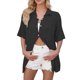 thumbnail image 5 of Manga Corta Cardigan Botón de Solapa Suelto de Punto Suéter Superior, Casual Cardigan de Manga Corta para las Mujeres Capa de Moda, 5 of 7