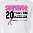 thumbnail image 4 of Inktastic Breast Cancer Survivor 20 Years and Running with Pink Ribbon Long Sleeve T-Shirt, 4 of 5