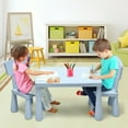 thumbnail image 3 of Gymax Kids Table & 2 Chairs Set Toddler Activity Play Dining Study Desk Baby Gift Blue, 3 of 10