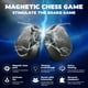 thumbnail image 4 of Juego de ajedrez magnético, juego de ajedrez con piedras magnéticas con tablero de ajedrez de cuerda y esponja, juego de rompecabezas de estrategia con rocas, juego familiar para niños y adultos, 4 of 6