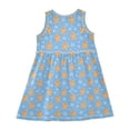 thumbnail image 3 of Girls Dress Snowflake Cookie Man Blue Background Sleeveless Dress for Girls Hem A-Line Casual Sundress, 3 of 7