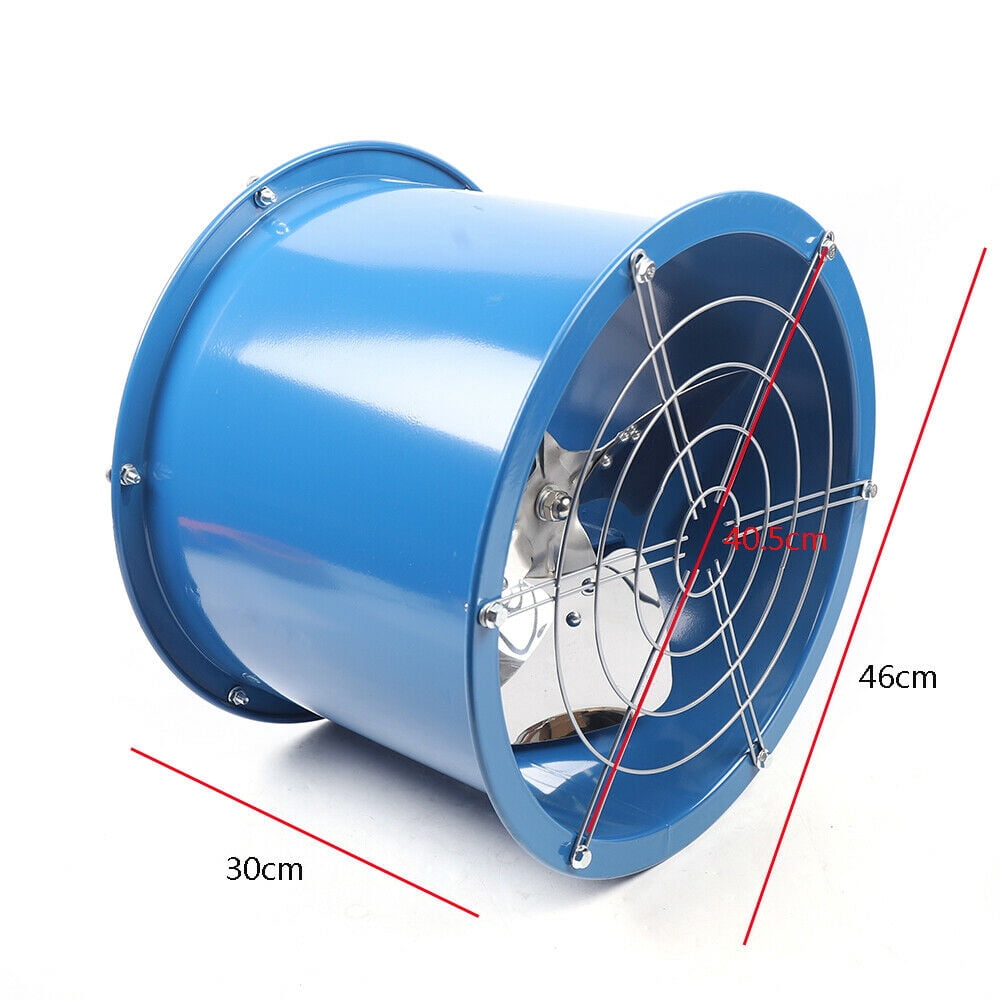 FETCOI 16" Axial Fan Cylinder Pipe Paint Spray Booth Ventilator Fumes Exhaust Flow Fan