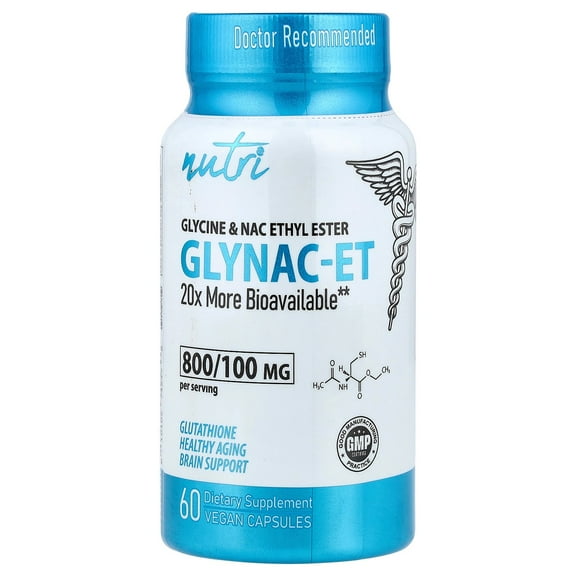 Nutri Glynac-ET, Glycine & NAC Ethyl Ester, 60 Vegan Capsules