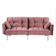 thumbnail image 2 of Uspridefurniture Bernal 75.6"W Velvet Futon Sofa Bed Sleeper, Rose, 2 of 5