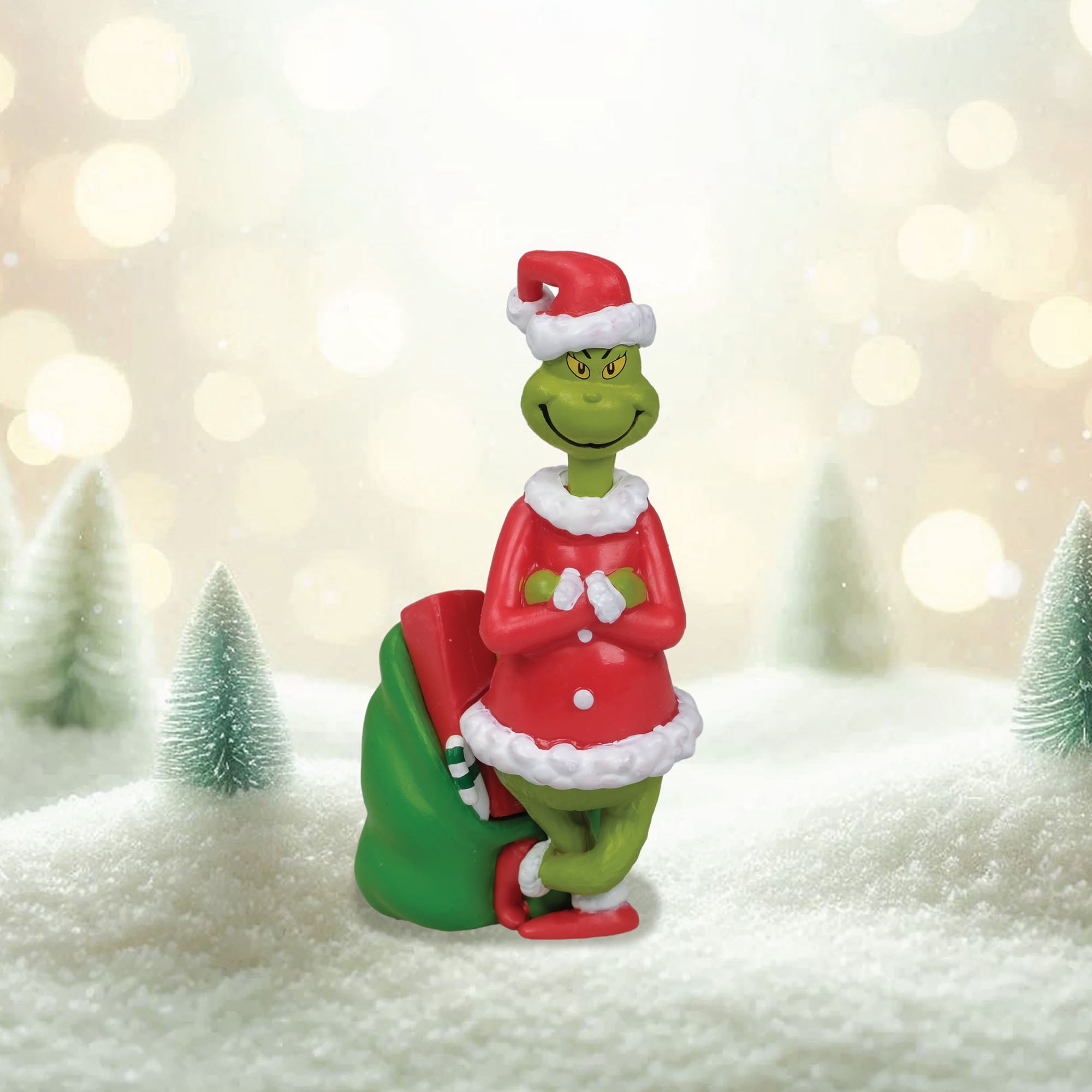 Dr. Seuss The Grinch with Santa Sack Christmas Village Figurine