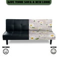 thumbnail image 4 of Xoenoiee Futon Cover Armless Sofa Covers Sofa Bed Covers Stretch Futon Couch Cover Sofa Slipcover Washable Furniture Protector, White Daisy Newspaper, 4 of 8