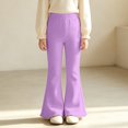 thumbnail image 6 of Xyant Girls Ribbed Knit Flare Leggings Elastic High Waist Bell Bottoms Bootcut Kids Stretchy Spring Fall Uniform Pants,Size 7-8 Years, 6 of 8