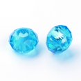 thumbnail image 3 of 100pc Glass European Beads Large Hole Beads No Metal Core Rondelle Dodger Blue 14x8mm Hole: 5mm, 3 of 3