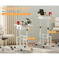 thumbnail image 4 of Adjustable Height Standing Desk for Walking Pad Treadmill, Portable Rolling Desk for Laptop with Drawer, Small Moblie Sit to Stand Desk On Wheels with Stiffener for Home Office Dorm Bedroom, 4 of 9