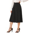 thumbnail image 1 of INSPIRE CHIC Falda Midi De Lunares Vintage Con Cremallera En La Cintura Elástica Para Mujer Negro XS, 1 of 6