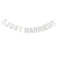 thumbnail image 4 of Clispeed wedding reception decorations JUST MARRIED Banner Silver Paper Decoration 1 Set, 4 of 8