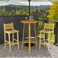 thumbnail image 2 of Costway 4 PCS Patio Teak Wood Bar Stool Outdoor Bar Height Chair with Rattan Backrest & Seat, 2 of 8