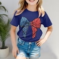 thumbnail image 2 of Gerichy Girls Short Sleeve T Shirts Girls Crew Neck Graphic Print Summer Short T-Shirts for Girls Independence Day Print Girls Summer Crewneck Tee Casual Fit Basic Graphic Print Shirts, 2 of 4
