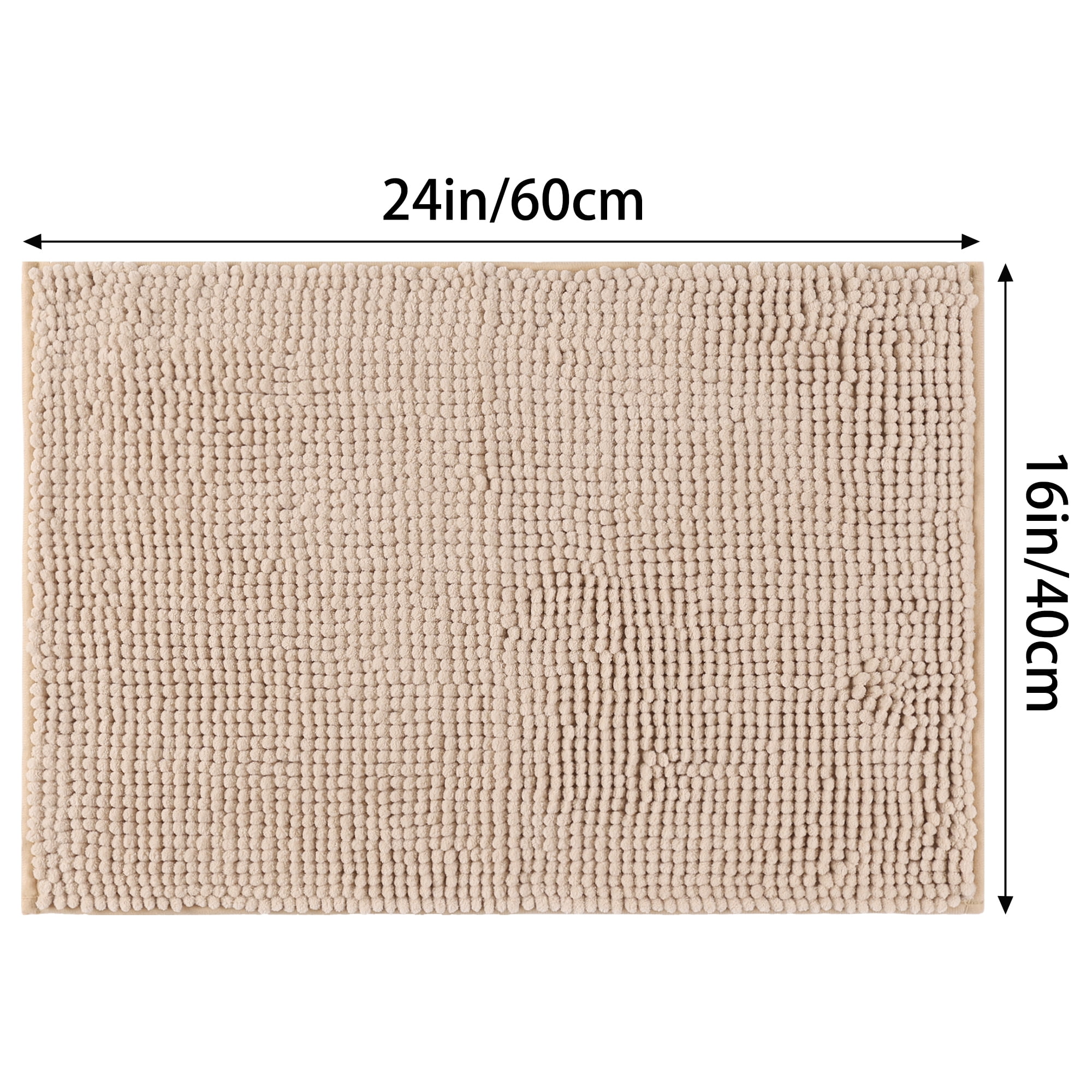 Unique Bargains Plush Fluffy Non-Slip Extra Thick Microfiber Quick Dry Bathroom Mat Khaki 16"x24"