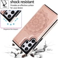 thumbnail image 4 of Design for Galaxy S24 Ultra Case with Credit Card Holder Slot PU Leather Wallet Phone Cases Stand Kickstand Durable Shockproof Protective Cover for Samsung S24U Women Men 6.8 inch Rose Gold, 4 of 14