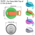 thumbnail image 2 of Soda Can Lids with Silicone Straw, Leak-Proof Soda Can Covers to Keep Carbonation Reusable Pop Can Lids For Standard Canned Beverage, Beer, Juice, Seltzer(Purple), 2 of 7