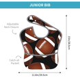 thumbnail image 4 of Hirioo Brown Football On Black for Baby Waterproof Pocket Bib Adjustable Closed for Babies Toddlers with Large Pocket 6-24Months, 4 of 8
