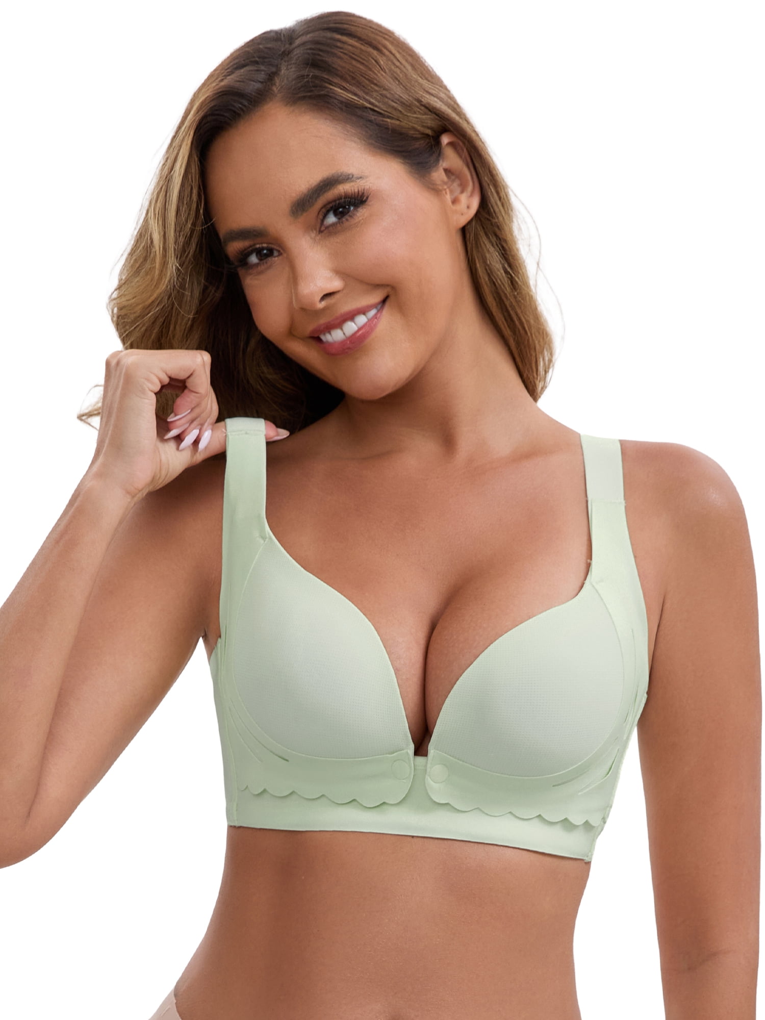 DARING DIVA Nursing Closure Adjustable Maternity Pumping Bralette M Light Green