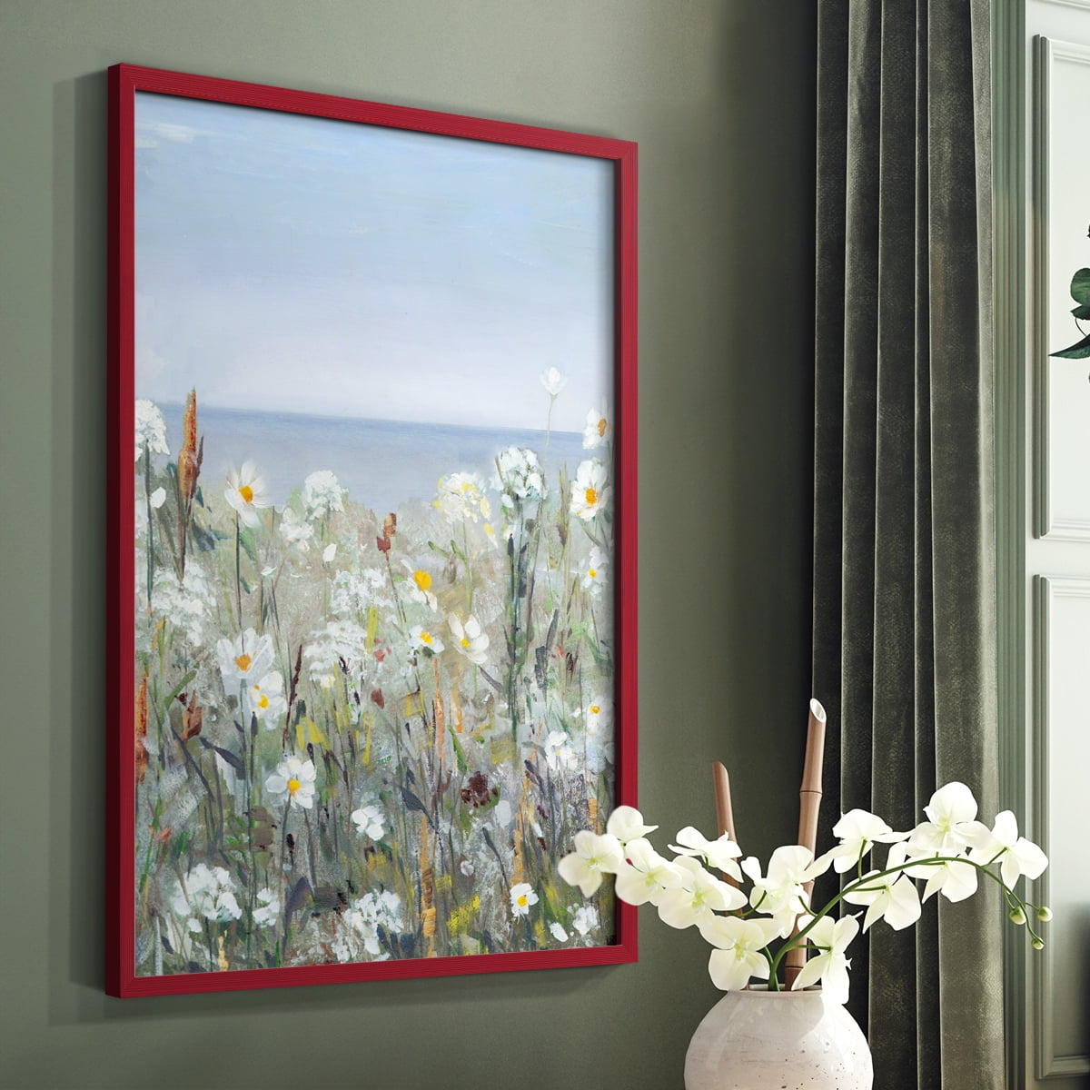 Wild Sea Breeze I Framed Print in Red Solid Wood 8 x 10 Framed Print