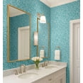 thumbnail image 4 of S4Sassy Peel & Stick Vinyl Wallpaper, Hand-Painted Leaf Trail Pattern Wallpaper Contact Paper Waterproof - Turquoise, 25"x60", Removable Walls Covering for Dining Room, Entry Wall, Office, 4 of 9