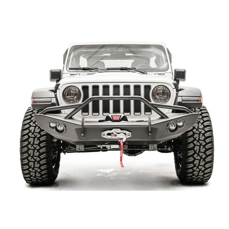 Fab Fours JL18-B4652-1 Lifestyle Winch Bumper; 3/16 In. Steel Construction; 2 Stage Matte Black Powder Coat w/Epoxy