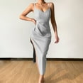 thumbnail image 1 of Gspmoly Robe d'Été, Mode Femmes Été Décontractée Unie à Col en V Camis Sans Manches Gilet Longue Robe Robes Formelles pour Femmes Offres Prime, 1 of 6