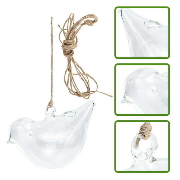 SEWCHICS Transparent Hydroponic Hanging Vase Glass Flower Pot for Home Decor