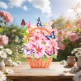 thumbnail image 2 of Tarjeta de felicitación FIAMR ramo de flores pop-up 3D, 2 of 7