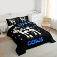 thumbnail image 3 of Castle Fairy Farmhouse Animal Cows 3-Piece Full Size Comforter Sets for Teens,Starry Sky Bedding Comforter Set,Rustic Lodge Lightweight Bedding Sets,Lightweight Room Decor, 3 of 8