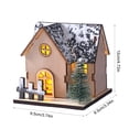 thumbnail image 2 of DIY Christmas House Kit, Lighted Wooden Village Decor, 4.72 Inch Snowy Cottage Model with Glowing Windows Layered Roof Details and A Small Fence, Wooden Craft Pieces with LED Light, 2 of 5