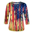 thumbnail image 4 of Cyber&Monday Deals USSUMA Womens Plus Savings Tops and T-Shirts 4th of July Shirts for Women 3/4 Sleeve T Shirts Loose Casual Tee T-shirt Basic Summer Tops Blouses 2022 Beach, 4 of 5