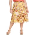 thumbnail image 1 of Falda maxi con gradas para mujer de INC, amarillo, 2X, 1 of 1