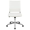 thumbnail image 6 of Emma + Oliver Mid-Back Armless White LeatherSoft Ribbed Executive Swivel Office Chair, 6 of 13