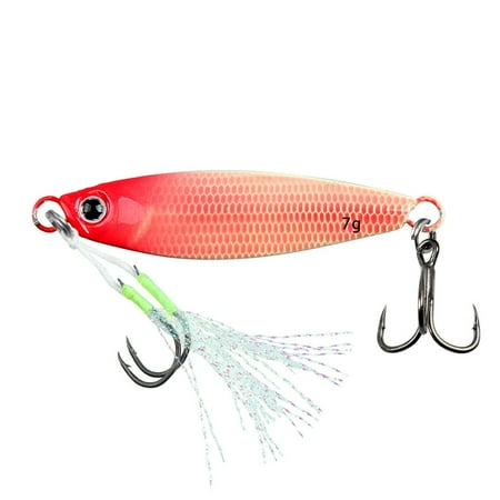 T-HOTLYST Fishing Jigging Hook Spinner Baits Luminously Fishing Baits Artificial Lures Long Casting Jigging Spoon Lure Easy to Use