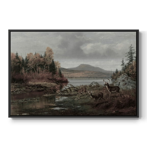Vintage Landscape-XXVI By Wexford Home Framed in Black Wood Gallery Wrapped Canvas 17 in. x 25 in.