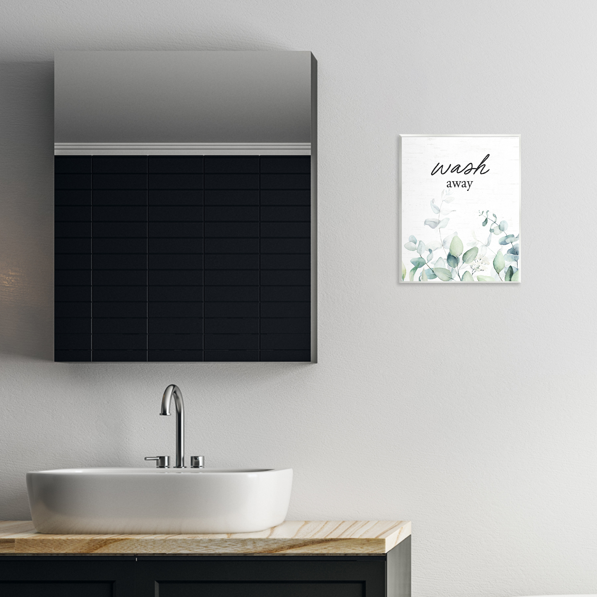 Wash Away Eucalyptus Wall Plaque Art, design by Lettered and Lined